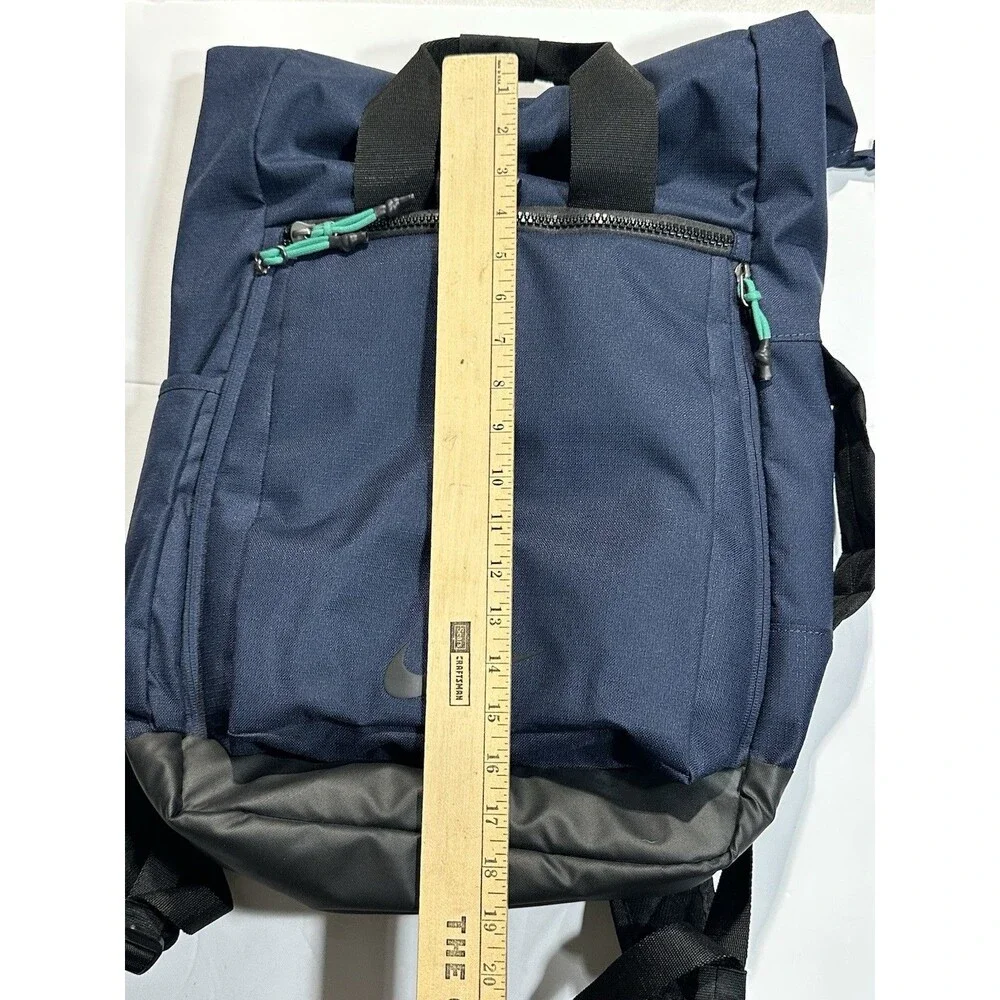 NWOT NIKE Sport Backpack Rolltop Obsidian Blue Black Teal Nylon